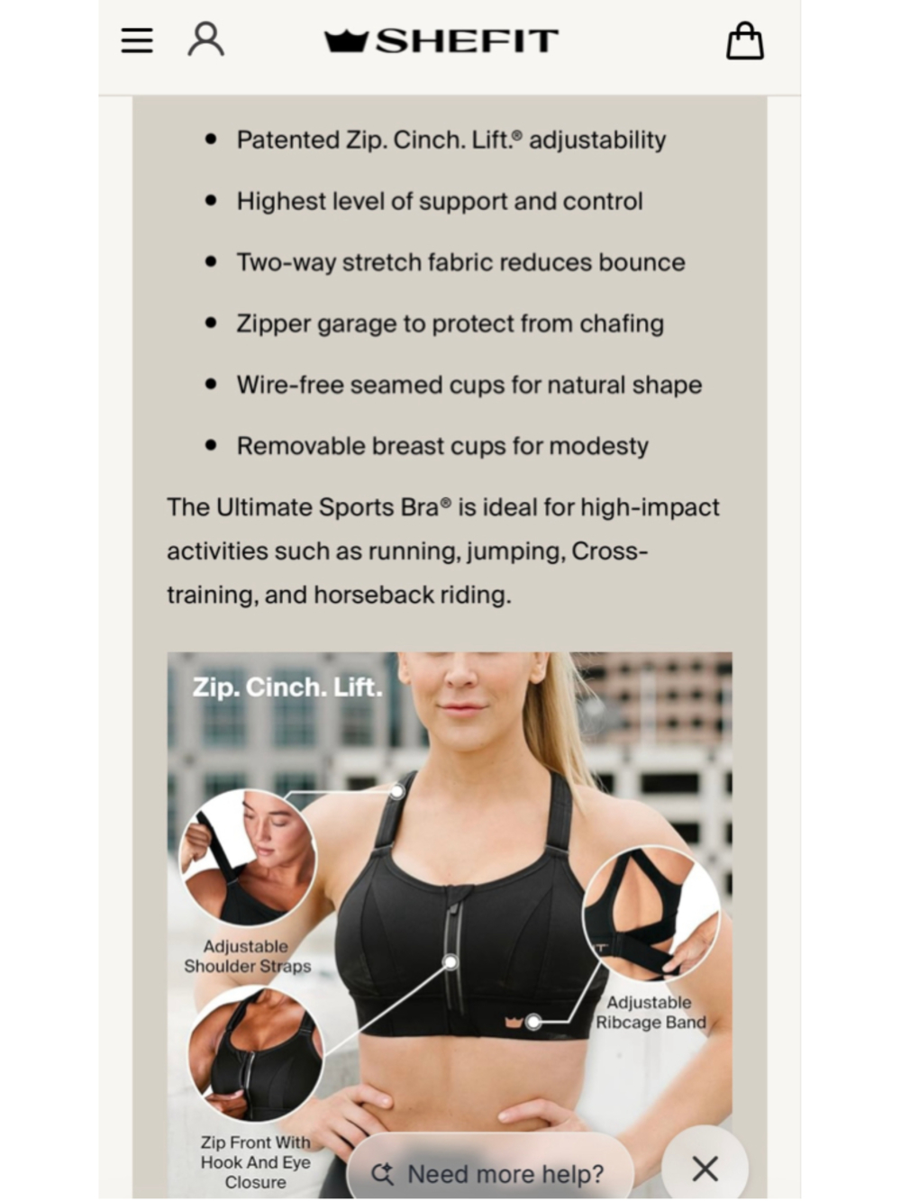 Shefit Ultimate Sports Bra 4 Luxe - Picture 9 of 12